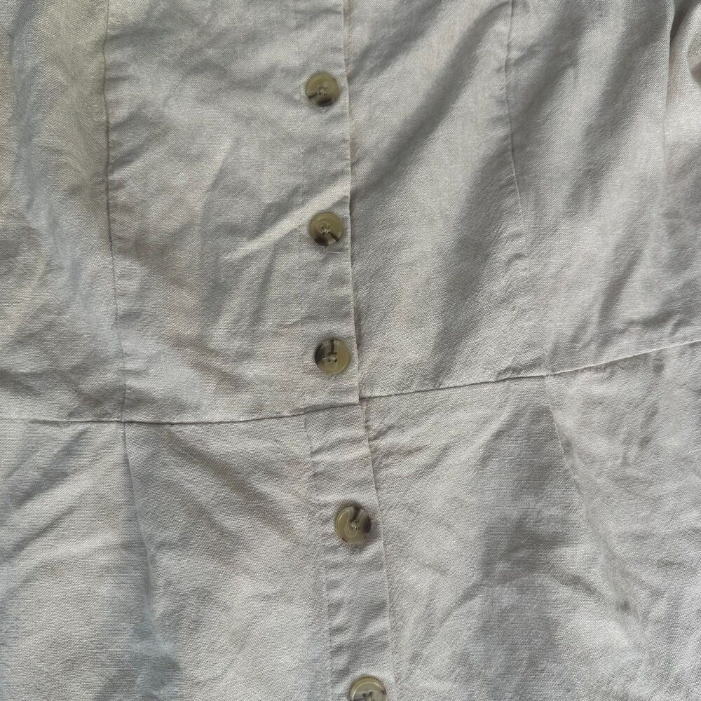 Linen Cottagecore Women's Beige Dress XL Old Navy - Picture 6 of 9